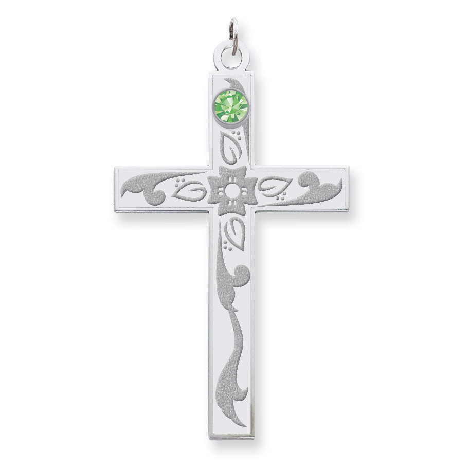 1 Birthstone Family Crystal Cross Pendant Sterling Silver QMP4/1SS