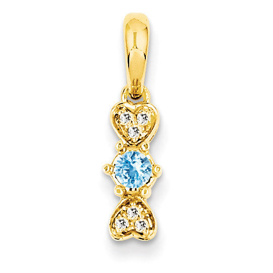 1 Birthstone Family Jewelry Diamond Semi-Set Pendant 14k Yellow Gold XMP27/1