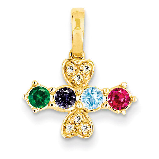 4 Birthstones Family Jewelry Diamond Semi-Set Pendant 14k Yellow Gold XMP27/4, MPN: XMP27/4, 883957…