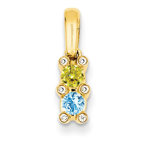 2 Birthstones Family Jewelry Diamond Semi-Set Pendant 14k Yellow Gold XMP31/2, MPN: XMP31/2, 883957…