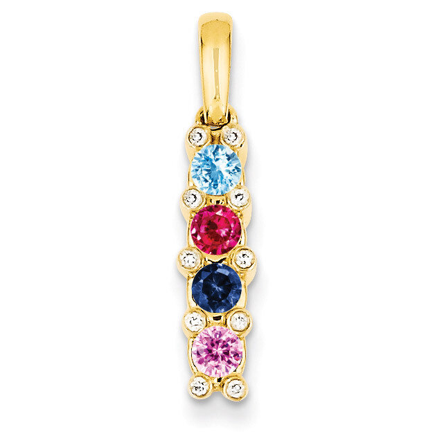 4 Birthstones Family Jewelry Diamond Semi-Set Pendant 14k Yellow Gold XMP31/4, MPN: XMP31/4, 883957…