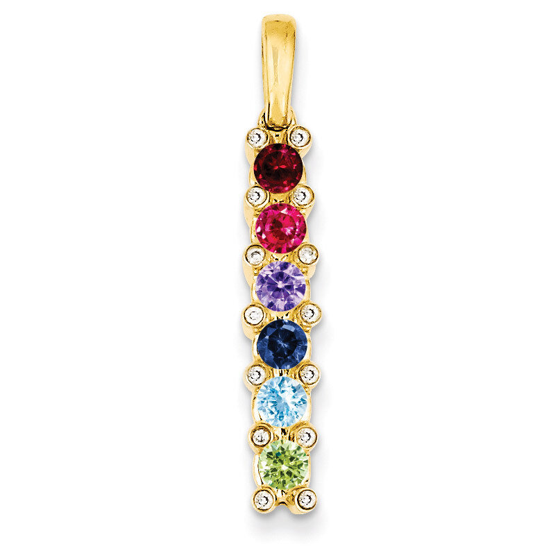 6 Birthstones Family Jewelry Diamond Semi-Set Pendant 14k Yellow Gold XMP31/6, MPN: XMP31/6, 883957…