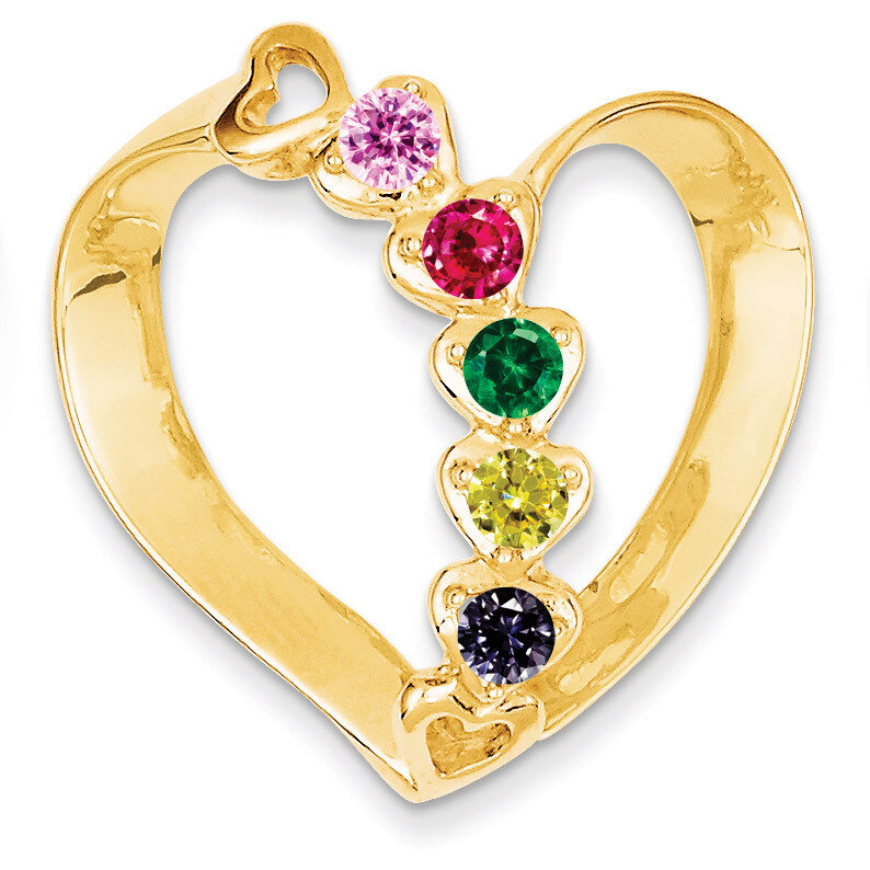 5 Birthstones Mothers Heart Slide 14k Gold Polished XMP4/5, MPN: XMP4/5, 883957528472