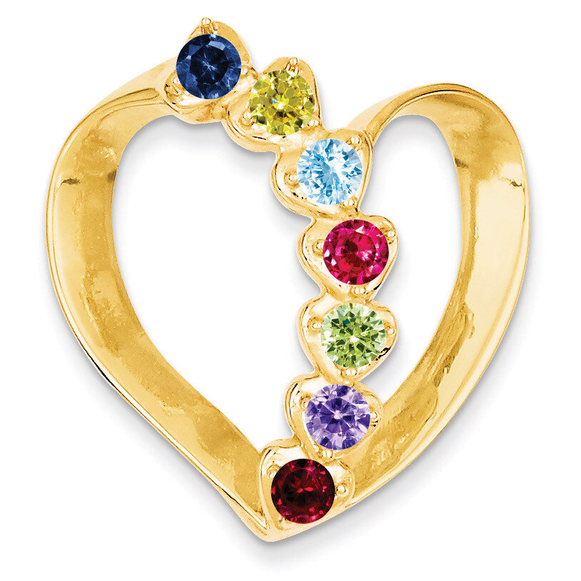 7 Birthstones Mothers Heart Slide 14k Gold Polished XMP4/7, MPN: XMP4/7, 883957485812
