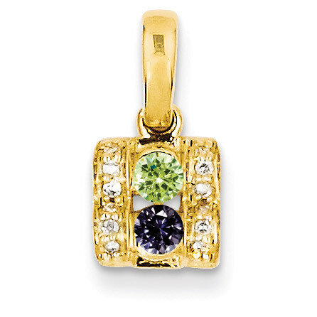 2 Birthstones Family Jewelry Diamond Semi-Set Pendant 14k Yellow Gold XMP44/2, MPN: XMP44/2, 883957…