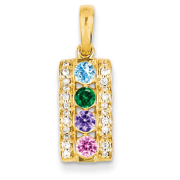4 Birthstones Family Jewelry Diamond Semi-Set Pendant 14k Yellow Gold XMP44/4, MPN: XMP44/4, 883957…