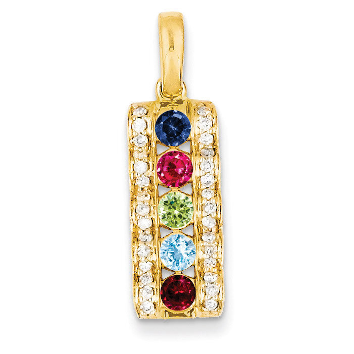 5 Birthstones Family Jewelry Diamond Semi-Set Pendant 14k Yellow Gold XMP44/5, MPN: XMP44/5, 883957…