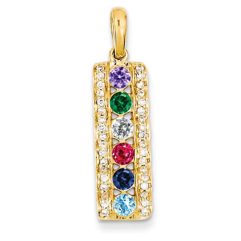 6 Birthstones Family Jewelry Diamond Semi-Set Pendant 14k Yellow Gold XMP44/6, MPN: XMP44/6, 883957…