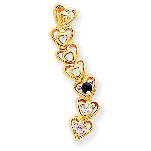 3 Birthstones Family Pendant 14k Gold XMP54/3, MPN: XMP54/3, 883957417080