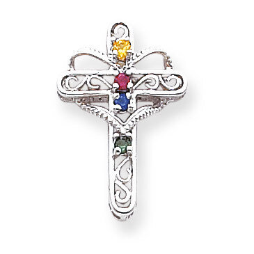 4 Birthstones Filigree Mothers Cross Pendant 14k White Gold Polished XMP6/4, MPN: XMP6/4, 883957517…