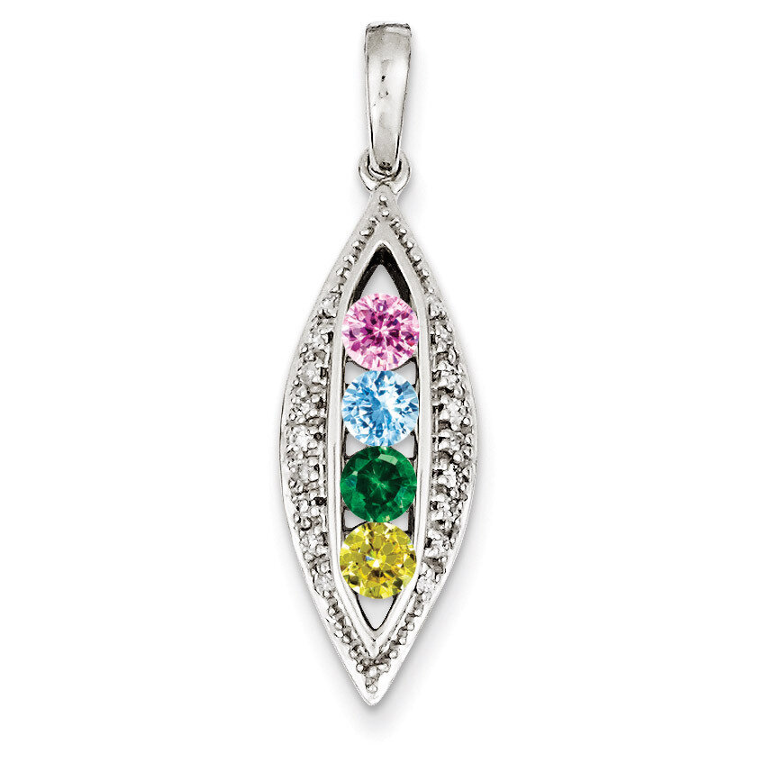 4 Birthstones Family Jewelry Diamond Semi-Set Pendant 14k White Gold XMPW32/4, MPN: XMPW32/4, 88395…