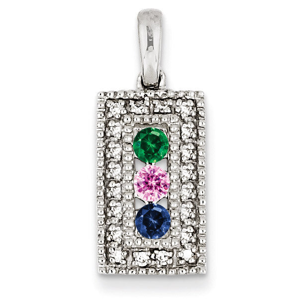 3 Birthstones Family Jewelry Diamond Semi-Set Pendant 14k White Gold XMPW41/3, MPN: XMPW41/3, 88395…