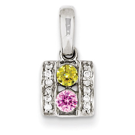 2 Birthstones Family Jewelry Diamond Semi-Set Pendant 14k White Gold XMPW44/2, MPN: XMPW44/2, 88395…