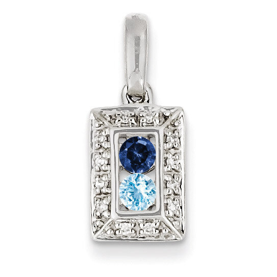 2 Birthstones Family Jewelry Diamond Semi-Set Pendant 14k White Gold XMPW46/2, MPN: XMPW46/2, 88395…