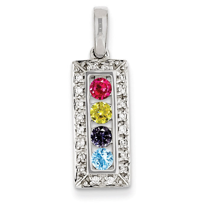 4 Birthstones Family Jewelry Diamond Semi-Set Pendant 14k White Gold XMPW46/4, MPN: XMPW46/4, 88395…