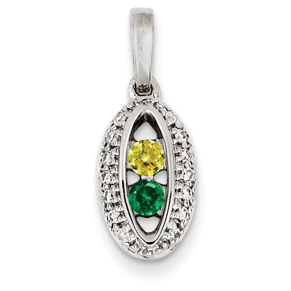 2 Birthstones Family Jewelry Diamond Semi-Set Pendant 14k White Gold XMPW47/2, MPN: XMPW47/2, 88395…