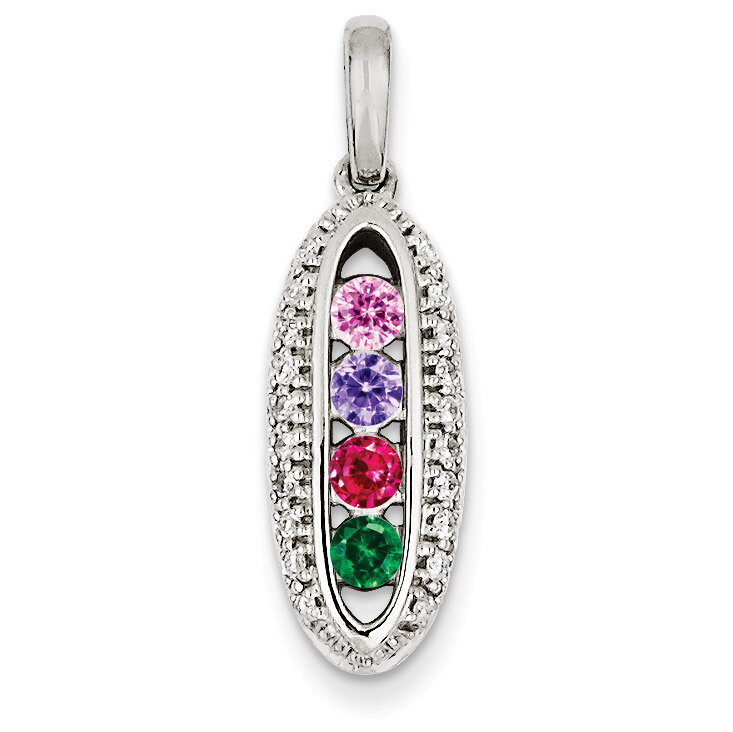 4 Birthstones Family Jewelry Diamond Semi-Set Pendant 14k White Gold XMPW47/4, MPN: XMPW47/4, 88395…
