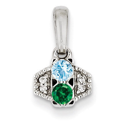 2 Birthstones Family Jewelry Diamond Semi-Set Pendant 14k White Gold XMPW50/2, MPN: XMPW50/2, 88395…