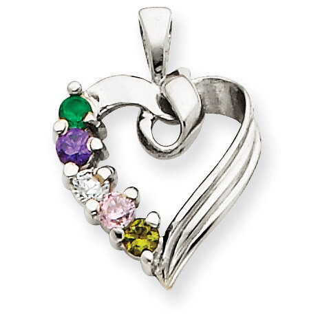 5 Birthstones Family Pendant 14k White Gold XMPW52/5, MPN: XMPW52/5, 883957499871