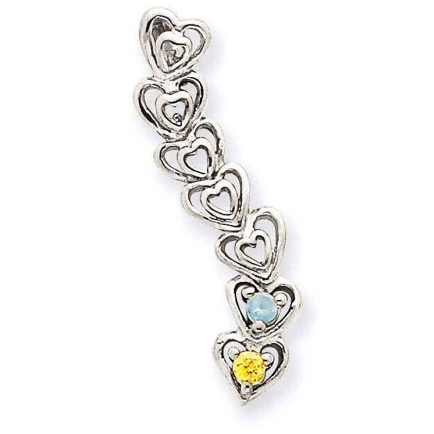 2 Birthstones Family Pendant 14k White Gold XMPW54/2, MPN: XMPW54/2, 883957861685