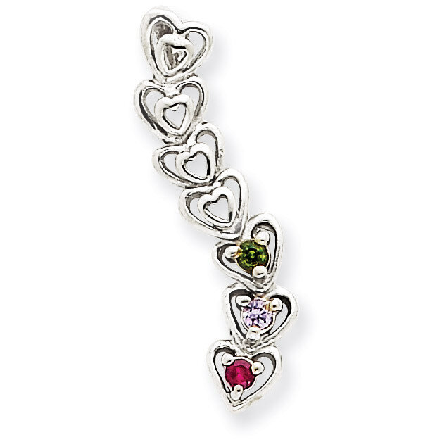 3 Birthstones Family Pendant 14k White Gold XMPW54/3, MPN: XMPW54/3, 883957379531