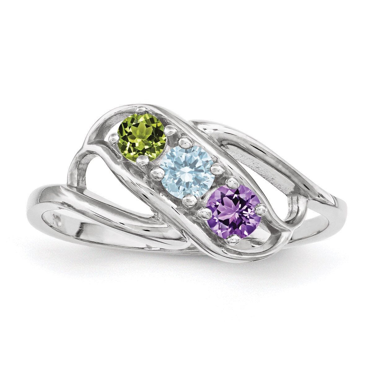 3 Birthstones Mother&#39;s Ring Sterling Silver XMR1/3SS, MPN: XMR1/3SS, 883957861999