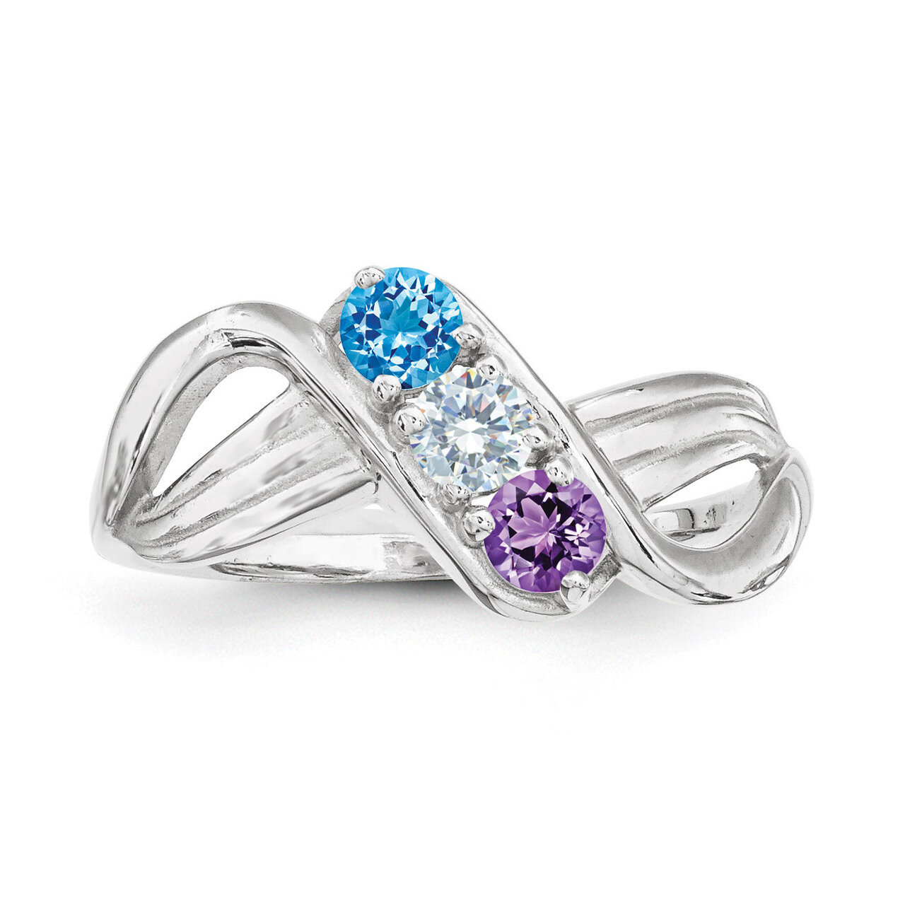 3 Birthstones Mother&#39;s Ring Sterling Silver XMR12/3SS, MPN: XMR12/3SS, 883957863573