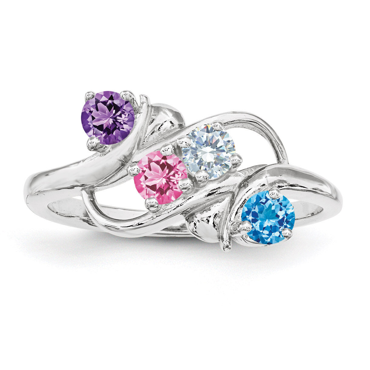 4 Birthstones Mother&#39;s Ring Sterling Silver XMR14/4SS, MPN: XMR14/4SS, 886774322650