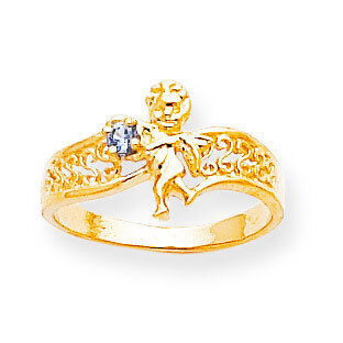 1 Birthstone Mothers Ring with Angel on Band 14k Gold Polished XMR18/1, MPN: XMR18/1, 883957380476
