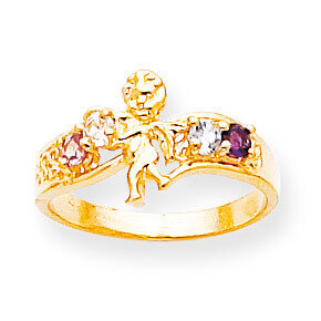 4 Birthstones Mothers Ring with Angel on Band 14k Gold Polished XMR18/4, MPN: XMR18/4, 883957380490