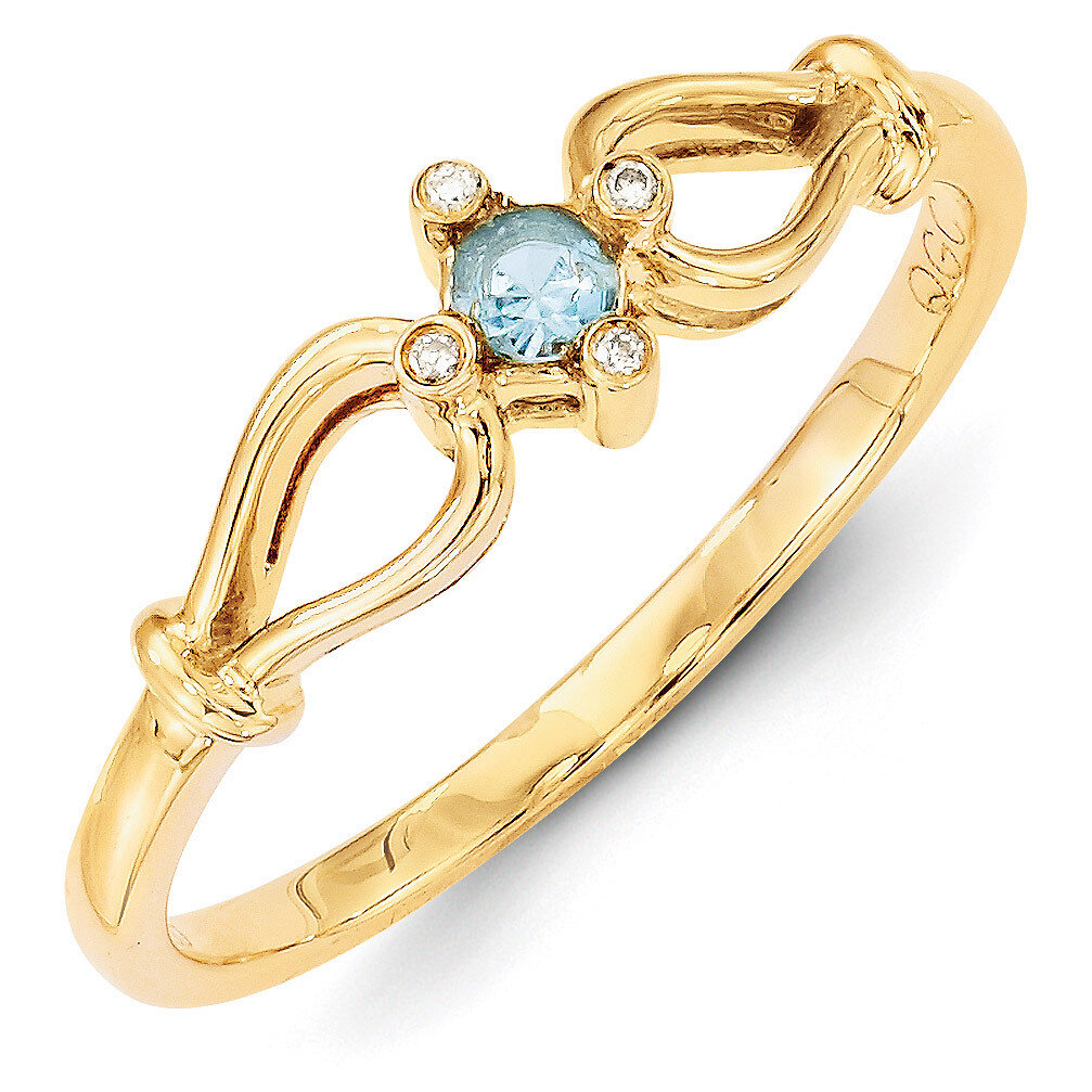1 Birthstone Family Jewelry Diamond Semi-Set Ring 14k Yellow Gold XMR26/1
