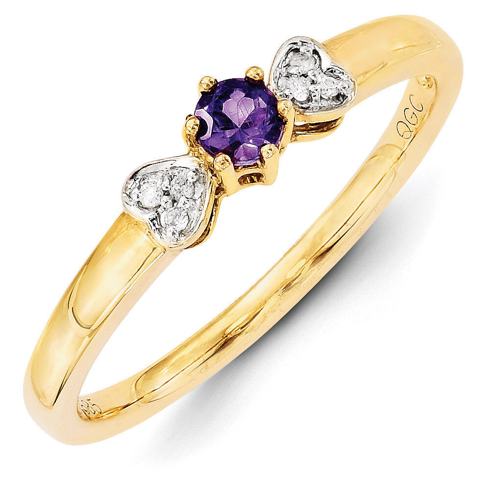 1 Birthstone Family Jewelry Diamond Semi-Set Ring 14k Yellow Gold XMR27/1