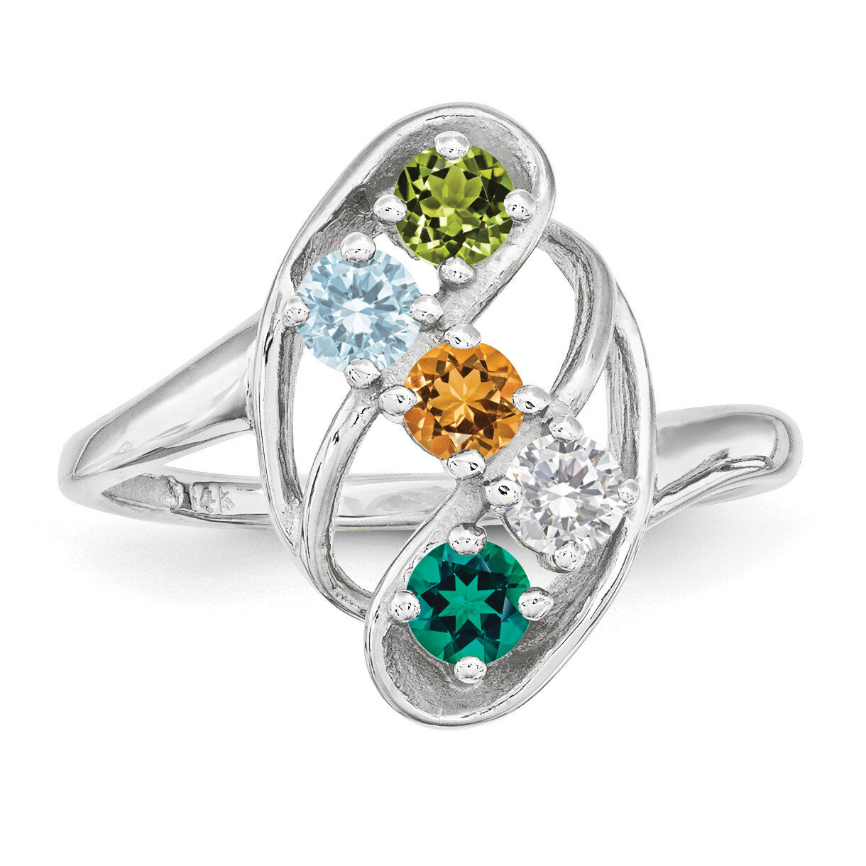 5 Birthstones Mother&#39;s Ring Sterling Silver XMR3/5SS, MPN: XMR3/5SS, 883957866321