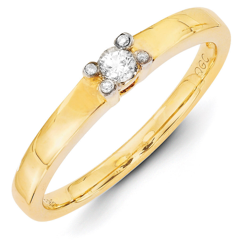 1 Birthstone Family Jewelry Diamond Semi-Set Ring 14k Yellow Gold XMR31/1