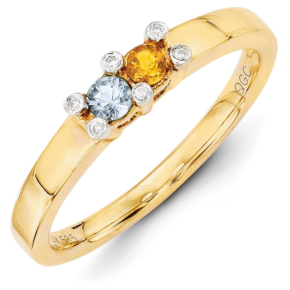 2 Birthstones Family Jewelry Diamond Semi-Set Ring 14k Yellow Gold XMR31/2, MPN: XMR31/2, 883957418…