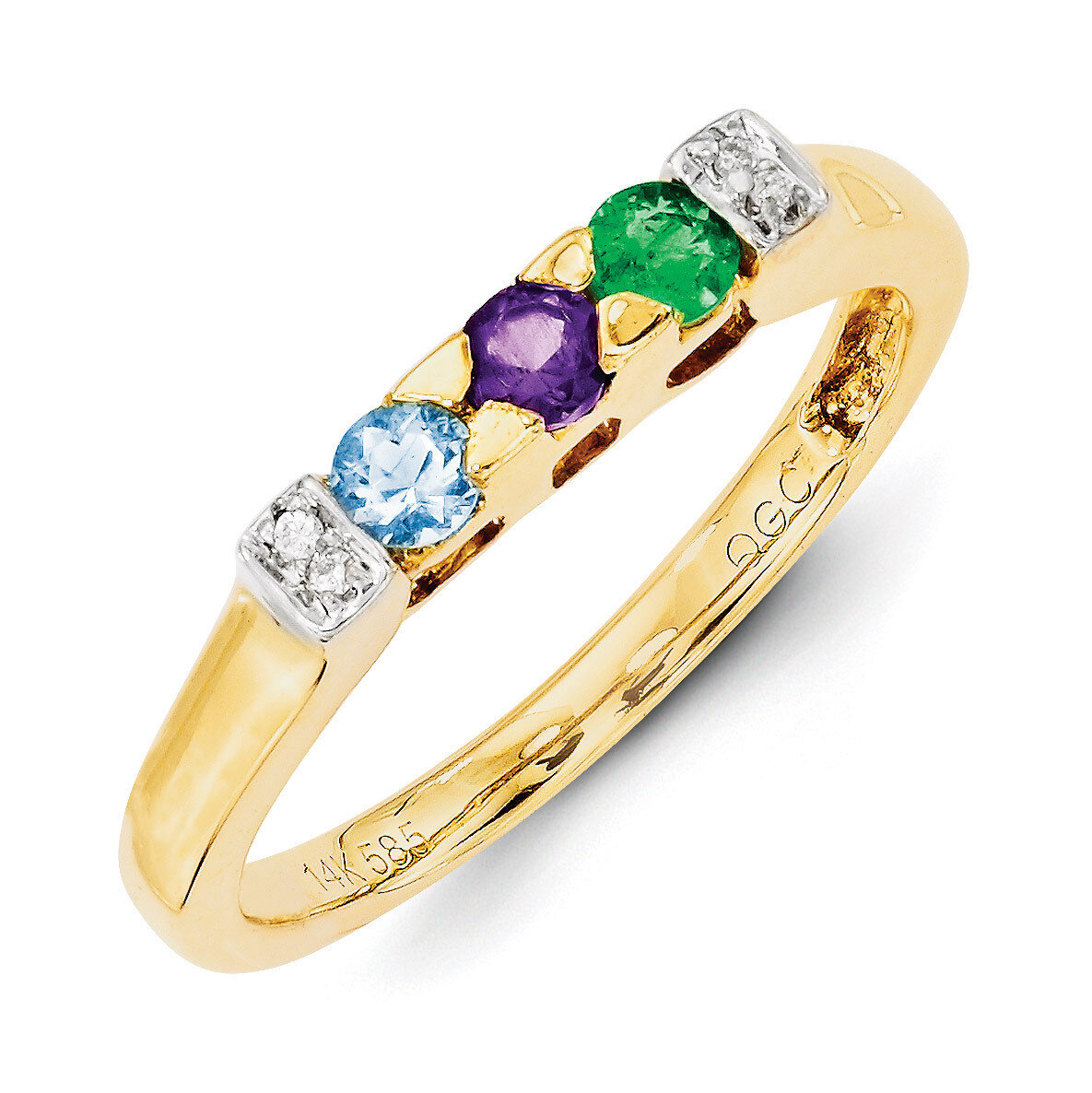 3 Birthstones Family Jewelry Diamond Semi-Set Ring 14k Yellow Gold XMR35/3, MPN: XMR35/3, 883957474…