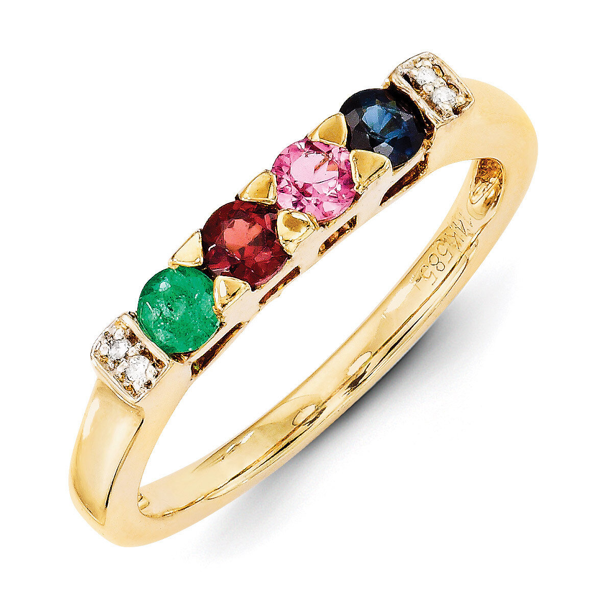 4 Birthstones Family Jewelry Diamond Semi-Set Ring 14k Yellow Gold XMR35/4, MPN: XMR35/4, 883957499…