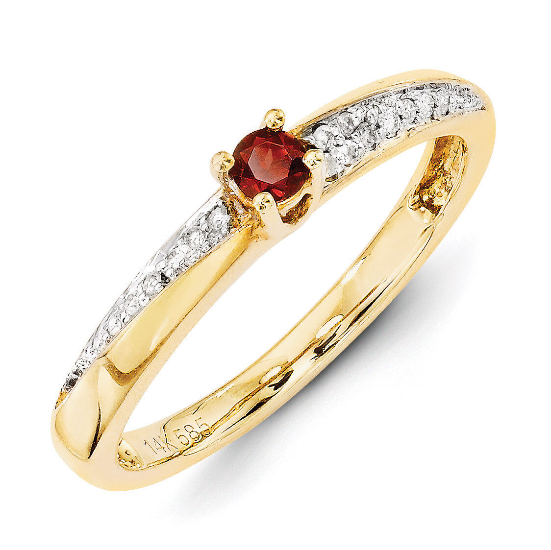 1 Birthstone Family Jewelry Diamond Semi-Set Ring 14k Yellow Gold XMR36/1