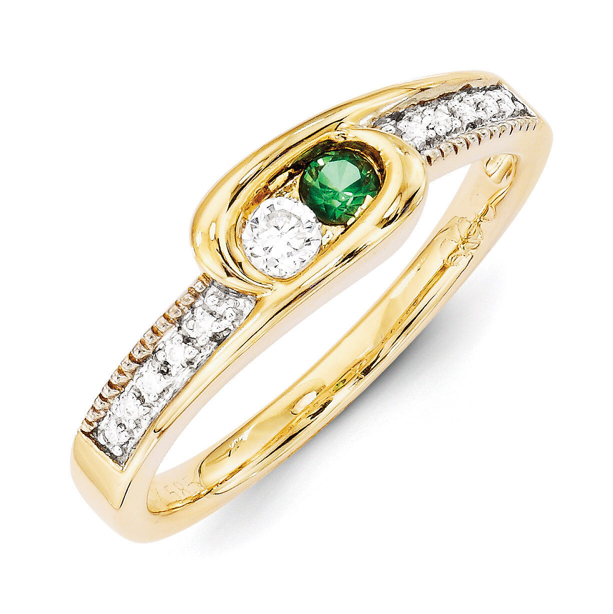 2 Birthstones Family Jewelry Diamond Semi-Set Ring 14k Yellow Gold XMR39/2, MPN: XMR39/2, 883957380…