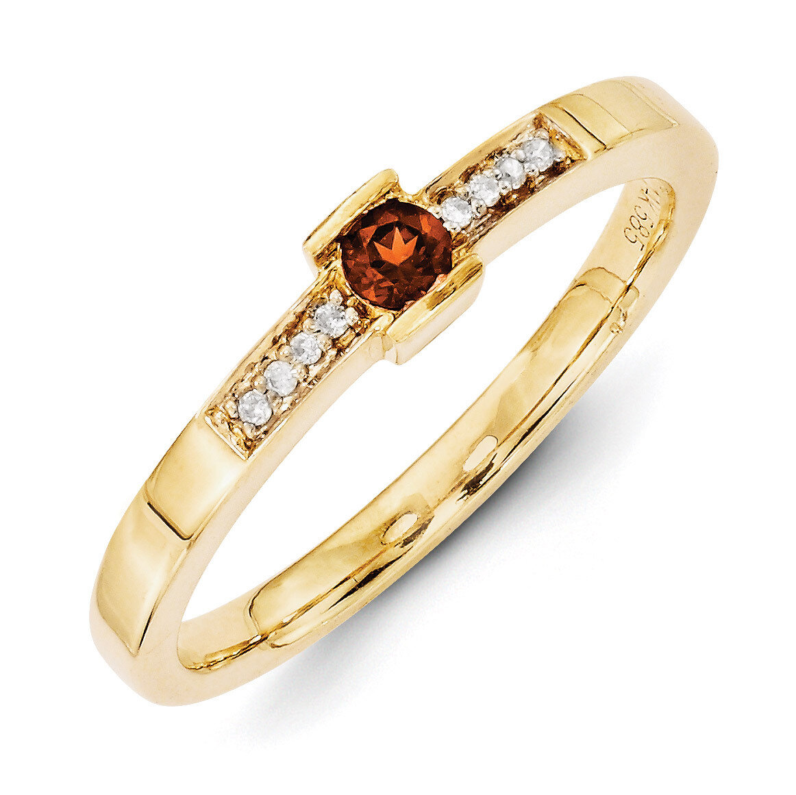 1 Birthstone Family Jewelry Diamond Semi-Set Ring 14k Yellow Gold XMR42/1