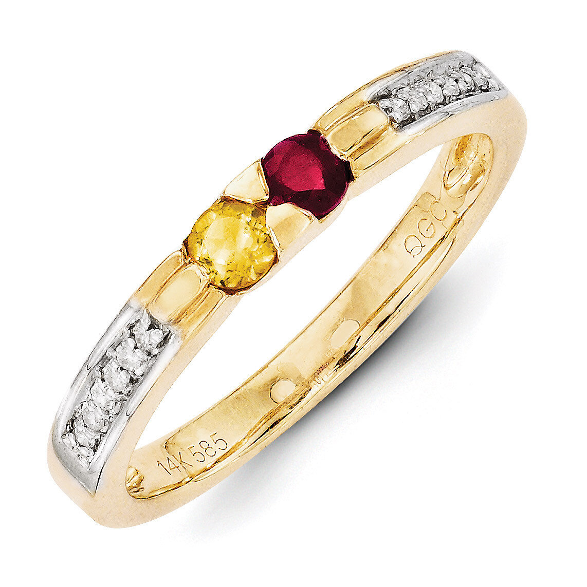 2 Birthstones Family Jewelry Diamond Semi-Set Ring 14k Yellow Gold XMR43/2, MPN: XMR43/2, 883957380…