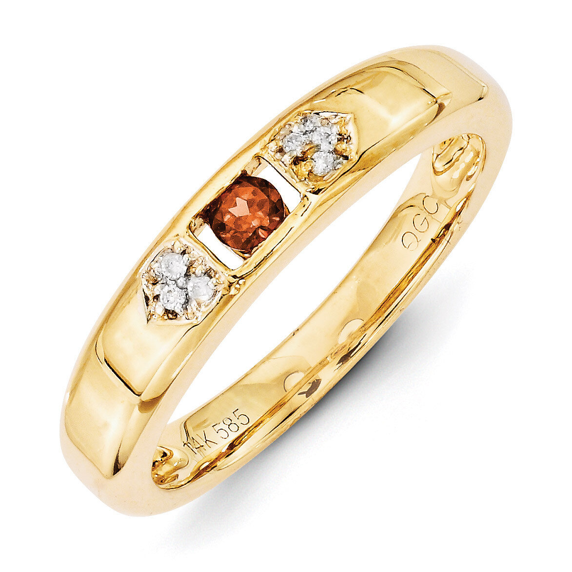 1 Birthstone Family Jewelry Diamond Semi-Set Ring 14k Yellow Gold XMR48/1