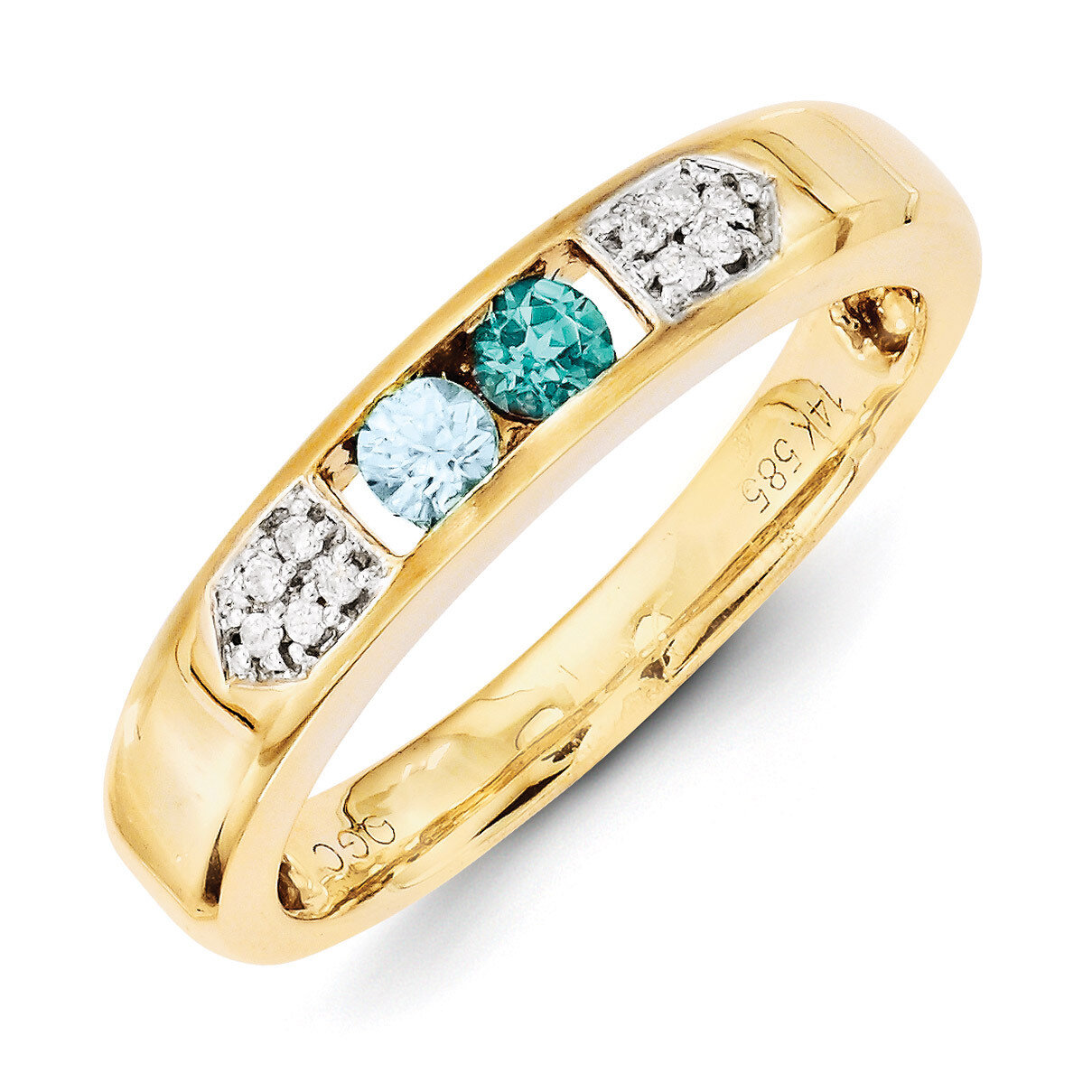 2 Birthstones Family Jewelry Diamond Semi-Set Ring 14k Yellow Gold XMR48/2, MPN: XMR48/2, 883957418…