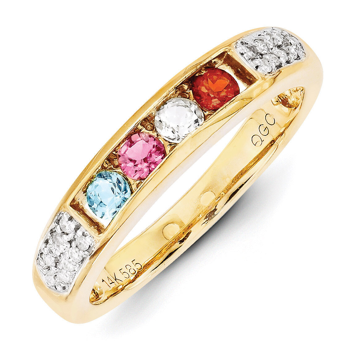 4 Birthstones Family Jewelry Diamond Semi-Set Ring 14k Yellow Gold XMR48/4, MPN: XMR48/4, 883957866…
