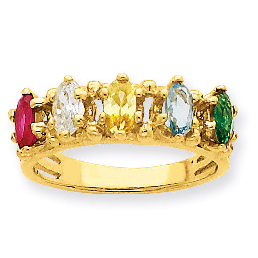 5 Birthstones Family Ring 14k Yellow Gold XMR52/5, MPN: XMR52/5, 191101539022