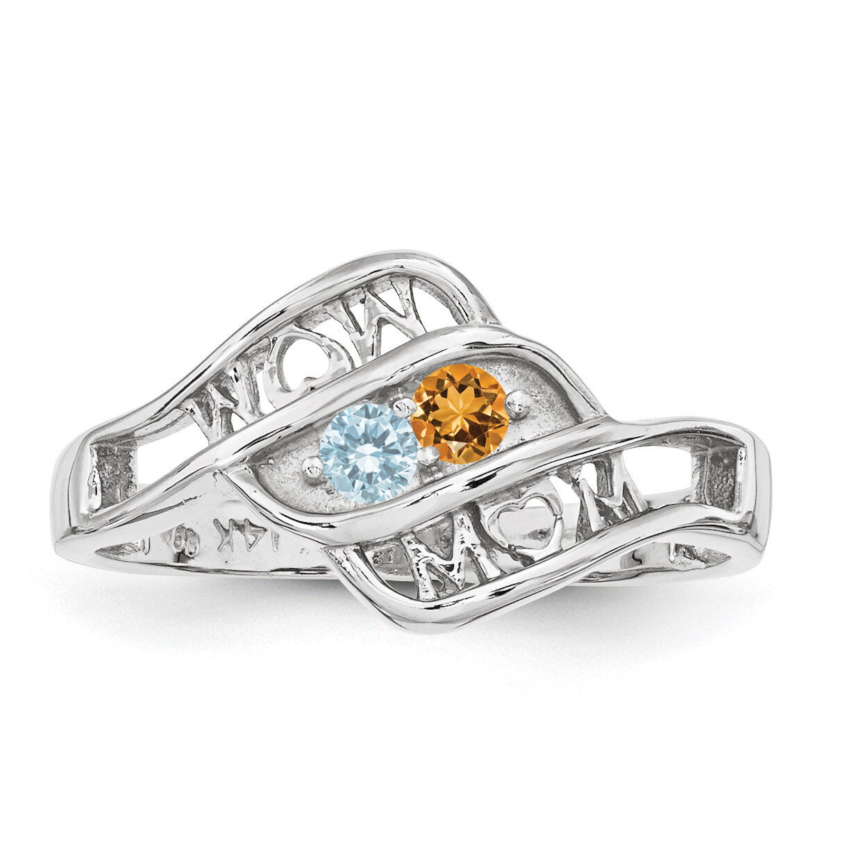 2 Birthstones Family Jewelry Ring Sterling Silver XMR66/2SS, MPN: XMR66/2SS, 883957868646