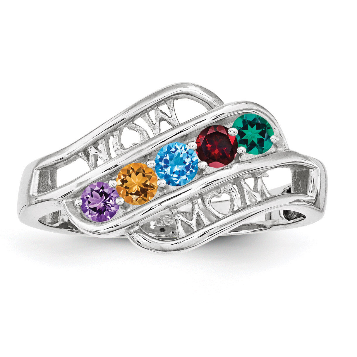 5 Birthstones Family Jewelry Ring Sterling Silver XMR66/5SS, MPN: XMR66/5SS, 883957868967