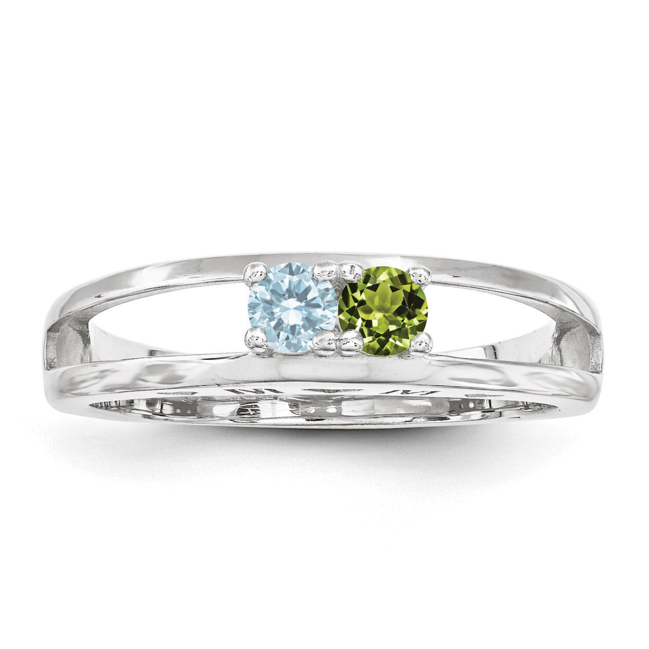 2 Birthstones 3mm family jewelry ring Sterling Silver XMR71/2SS, MPN: XMR71/2SS, 883957869902