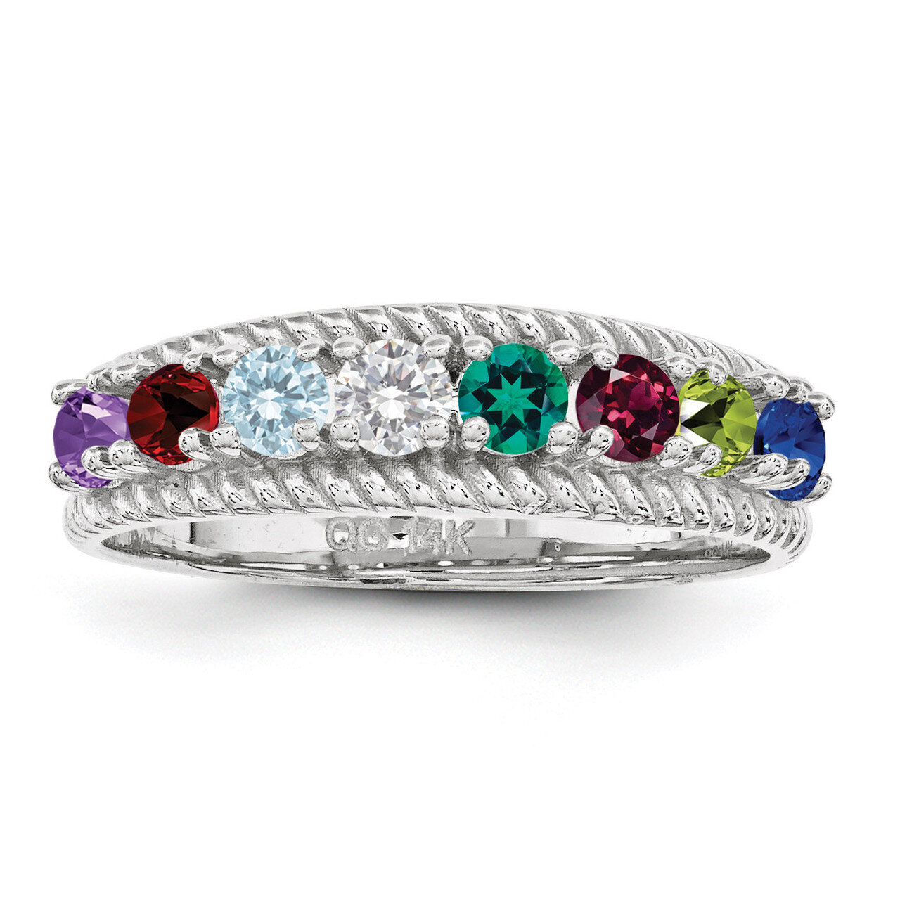 8 Birthstones family jewelry ring Sterling Silver XMR8/8SS, MPN: XMR8/8SS, 883957963273