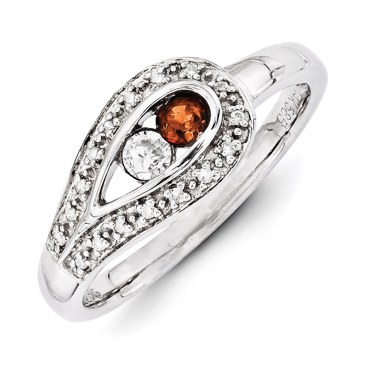 2 Birthstones Family Jewelry Diamond Semi-Set Ring 14k White Gold XMRW29/2, MPN: XMRW29/2, 88395742…